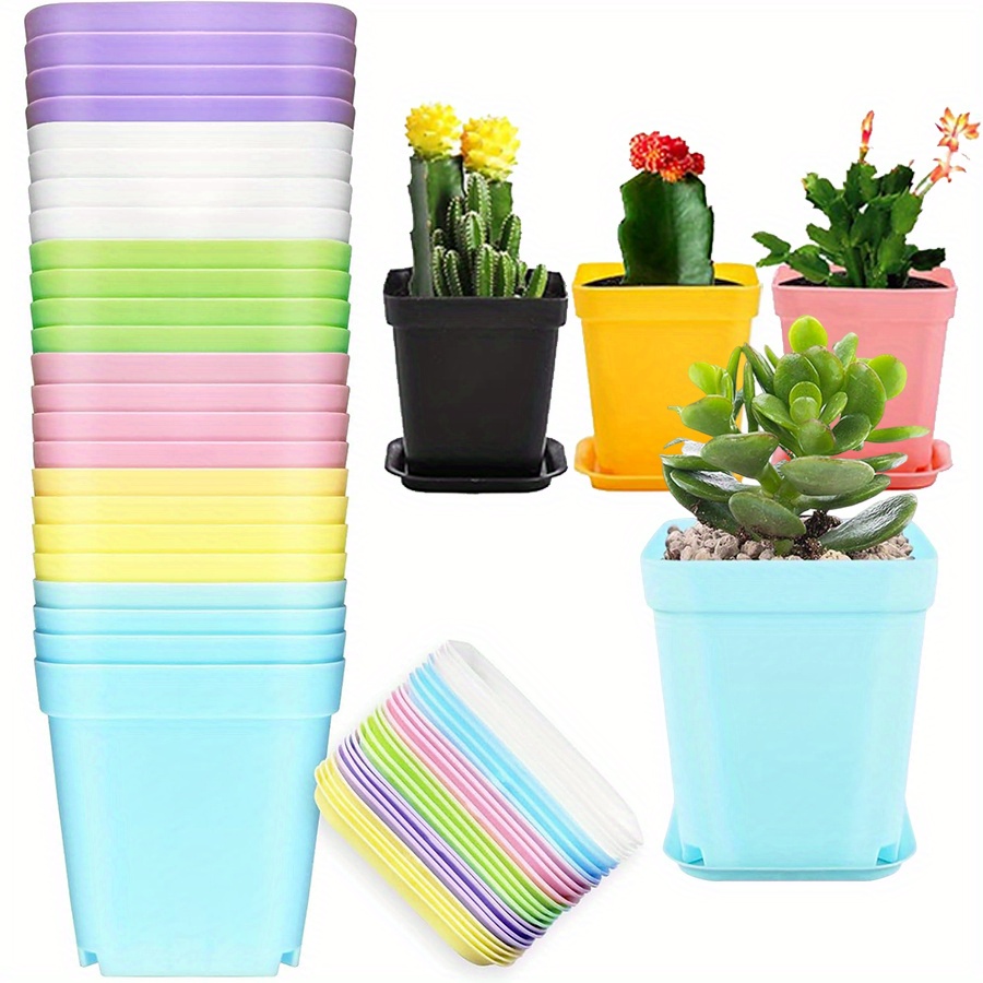 3D Printing Pot - 12pcs 7cm Plastic Square Pots with