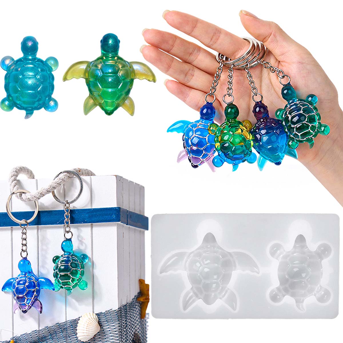 3D Printing Model Free - 3D Sea Turtle Keychain Silicone Mold