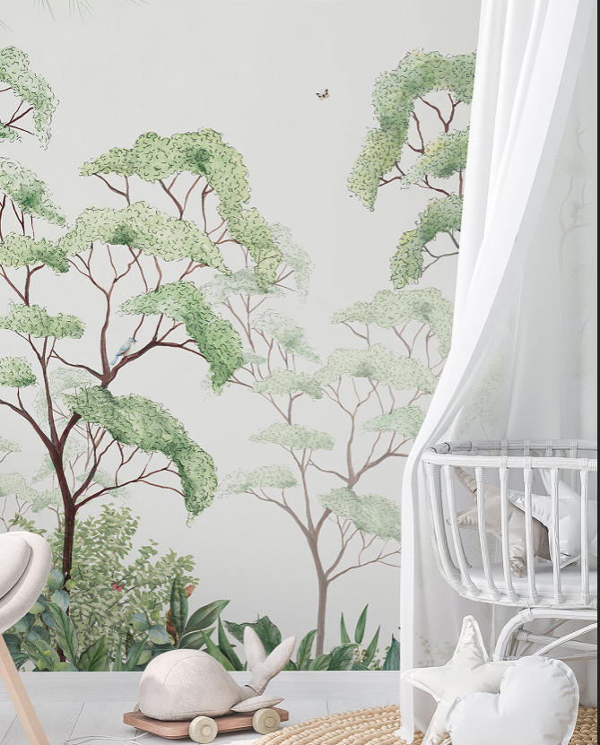 3D Printing Heat Resistant Material - Customized Size Wallpaper Nordic Art Green