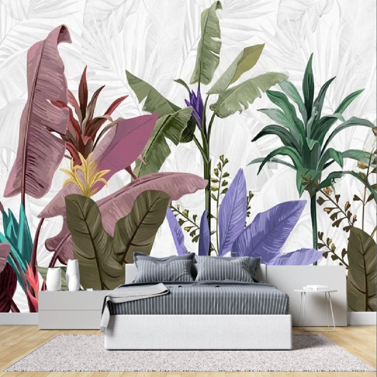 3D Printing Heat Resistant Material - Custom Wallpaper Nordic Tropical Plant Leaves