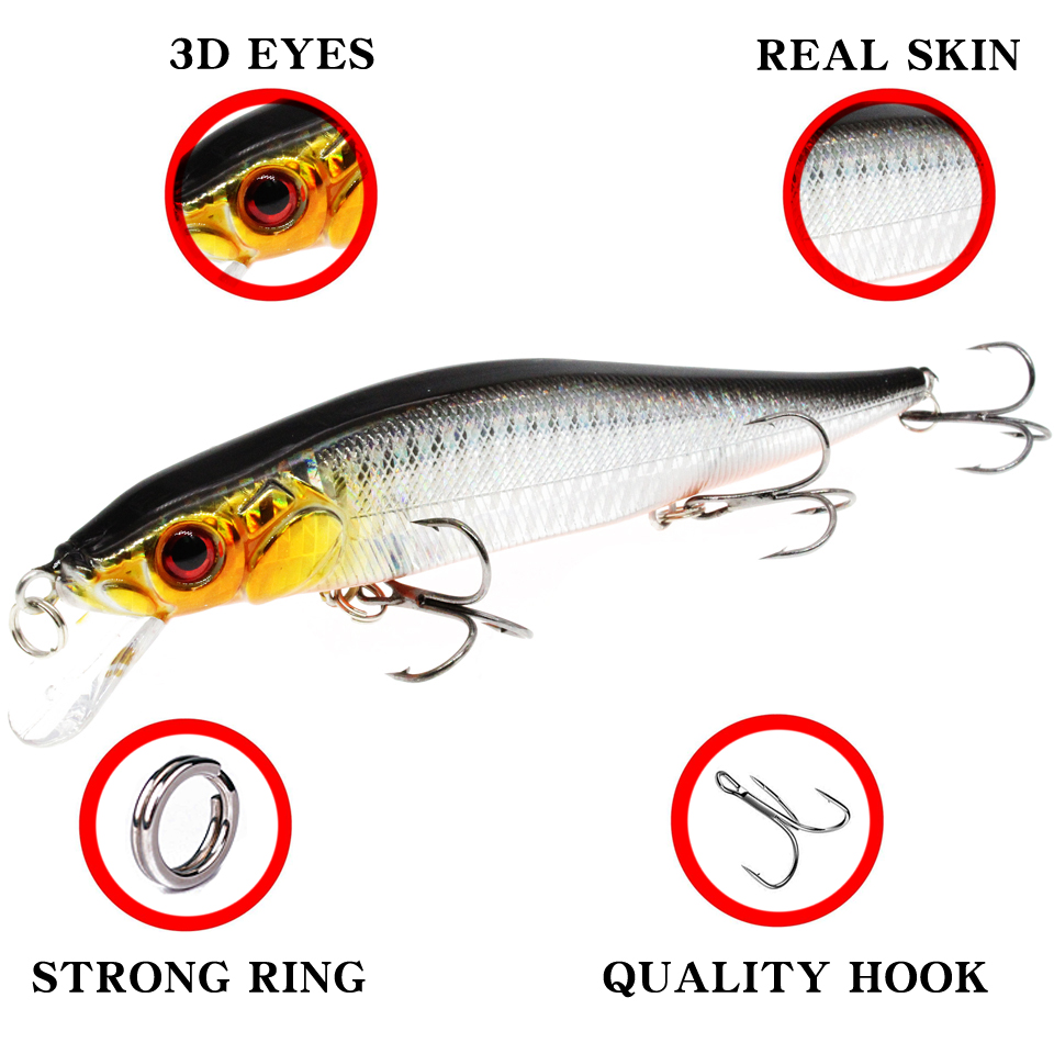 1PCS 13.5cm 22g 3D Bionic Minn - 3D Printing Lure review and price