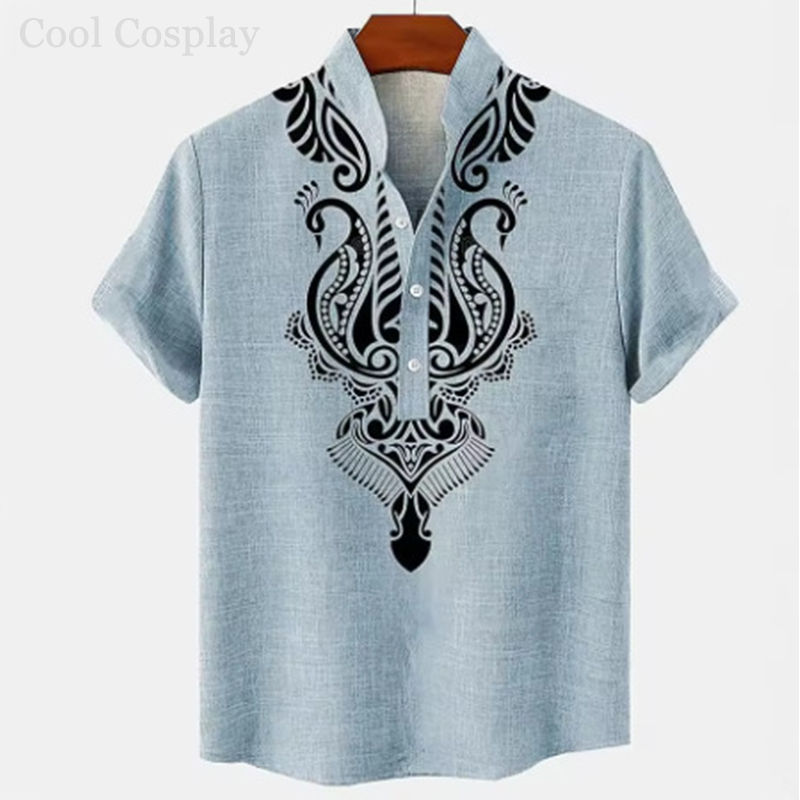 Male Retro Tops Henley Shirt M - 3D Printing Quality review and price