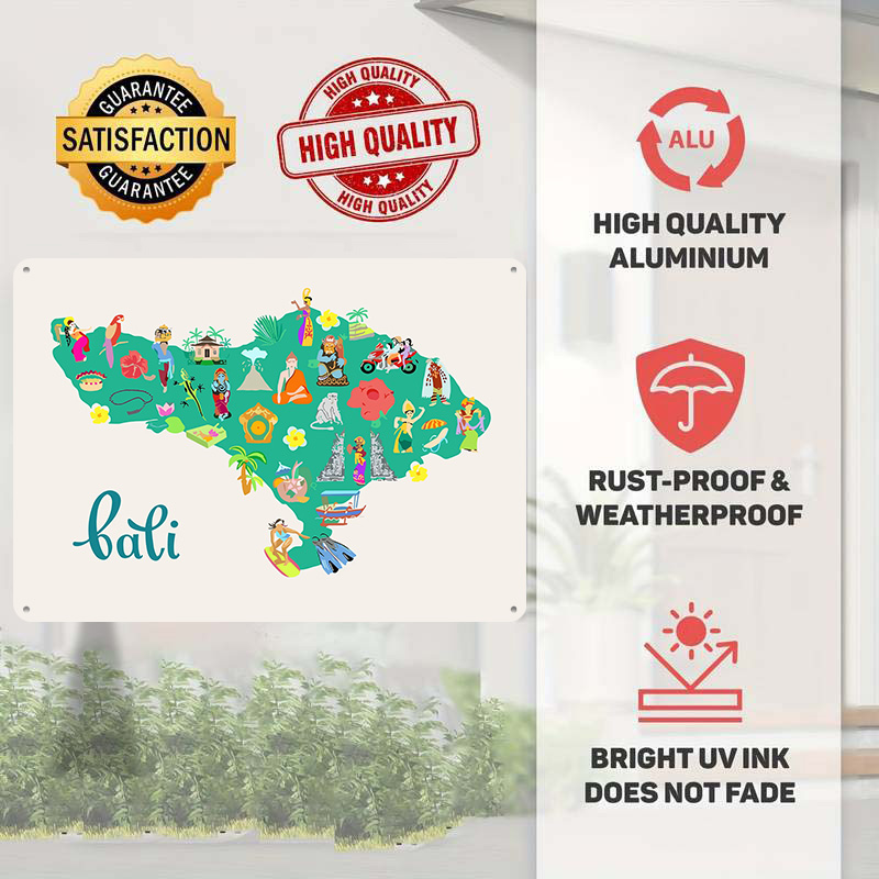 Bali Map Illustration Poster R - 3D Printing Bali review and price