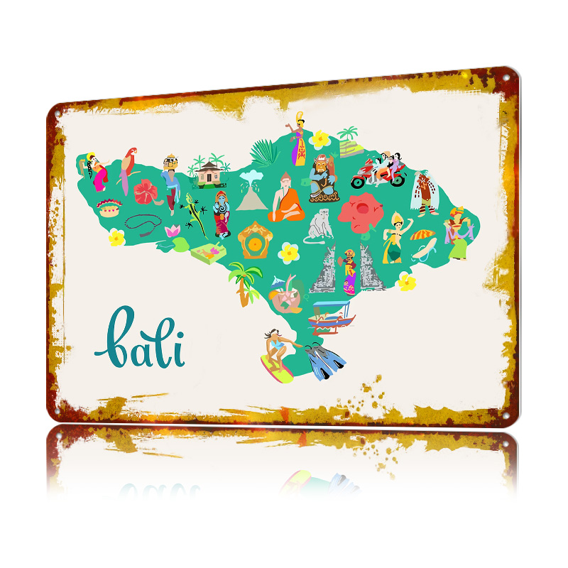 Bali Map Illustration Poster R - 3D Printing Bali review and price