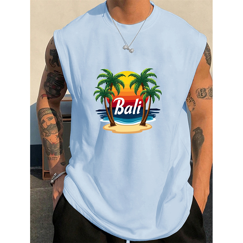 Summer Bali Pattern Men's Tank - 3D Printing Bali review and price