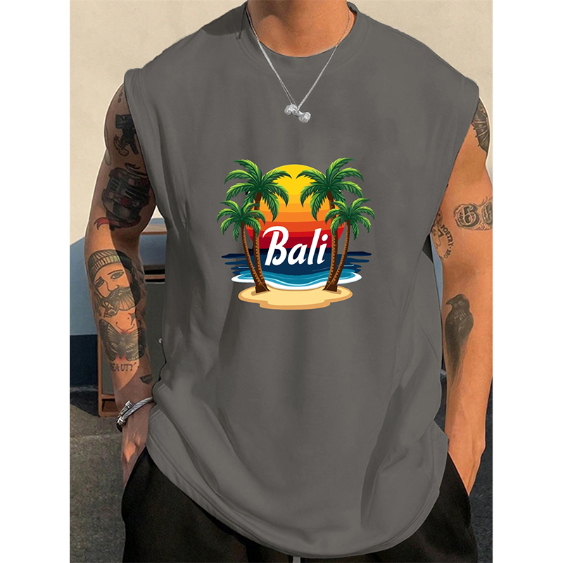 Summer Bali Pattern Men's Tank - 3D Printing Bali review and price
