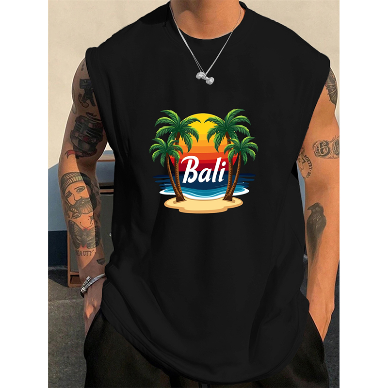 Summer Bali Pattern Men's Tank - 3D Printing Bali review and price