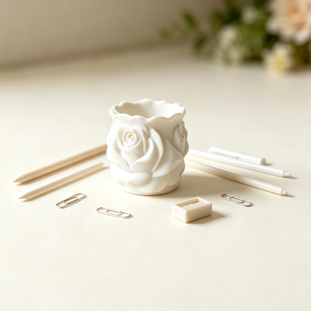 3D Printed White Rose Planter  - 3D Printing Pot review and price