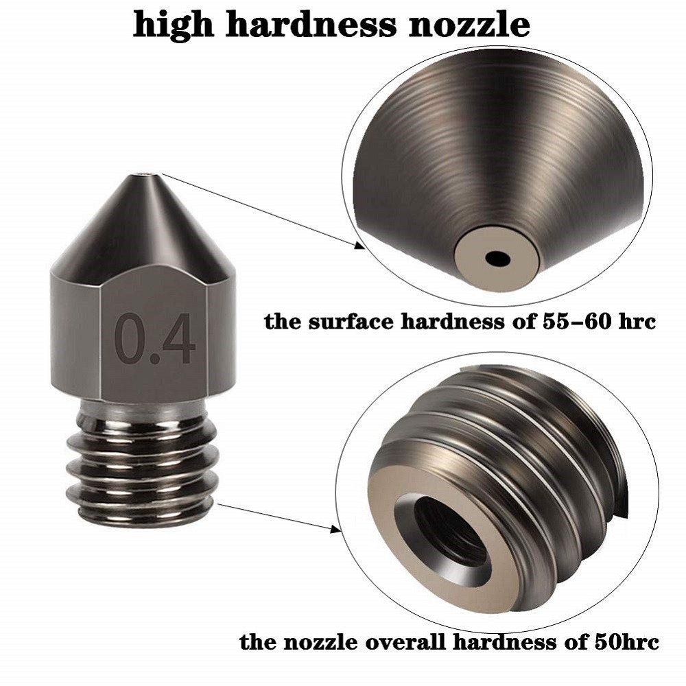 1/2/3Pcs Hardened Steel Nozzle - Nozzle 0.4Mm Hardened review and price