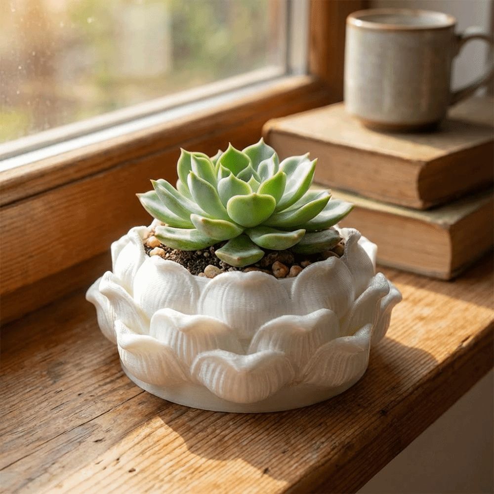 Lotus Shaped Succulent Plant P - 3D Printing Pot review and price