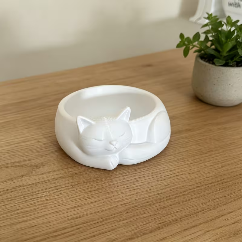 3D Printed Sleeping Cat Flower - 3D Printing Pot review and price