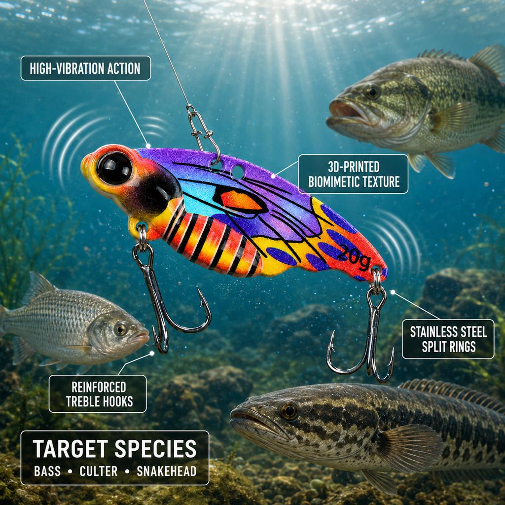 5g/20g Metal VIB Spoon Lure 3D - 3D Printing Lure review and price