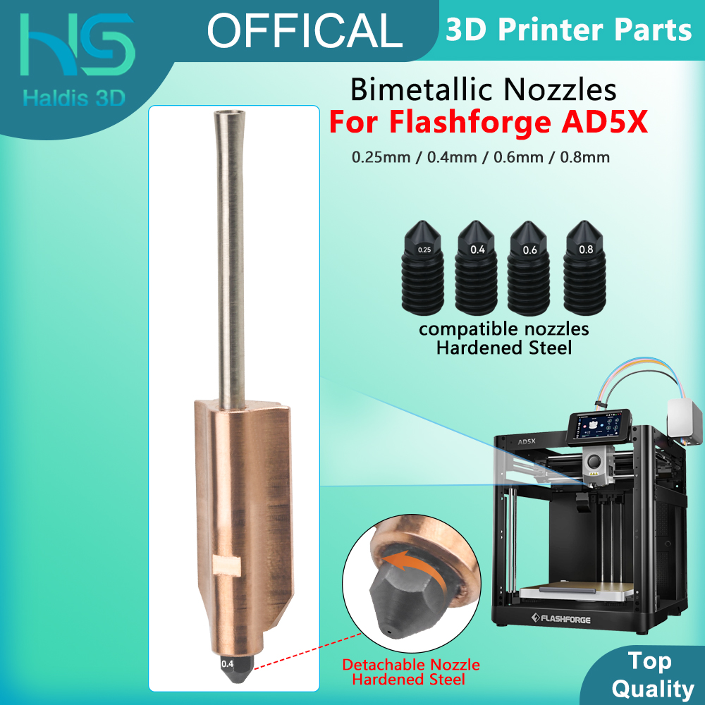 For Flashforge AD5X Bimetallic - Nozzle 0.4Mm Hardened review and price