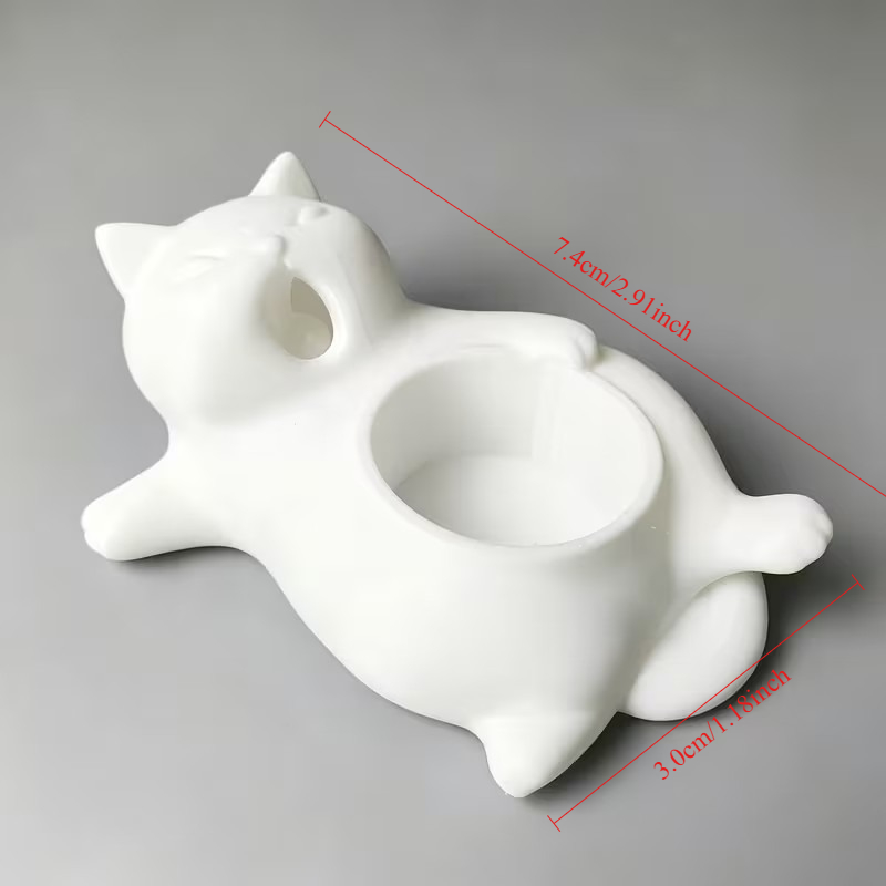 Cute White Cat Yawning Flower  - 3D Printing Pot review and price