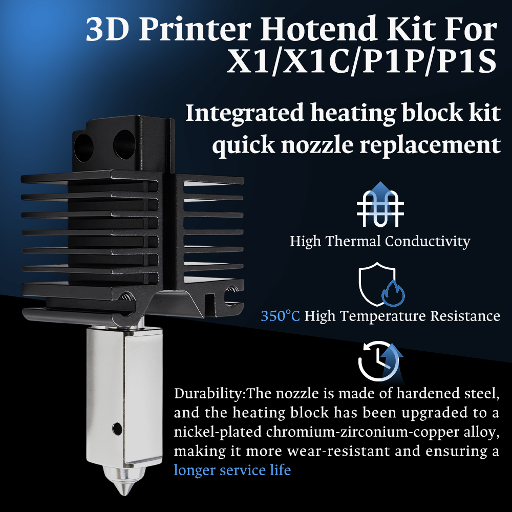 Hotend For Bambu Lab P1P X1C P - 3D Printing Steel review and price