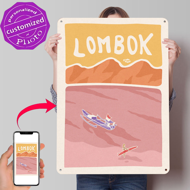 Bali Lombok Surf Poster Retro  - 3D Printing Bali review and price