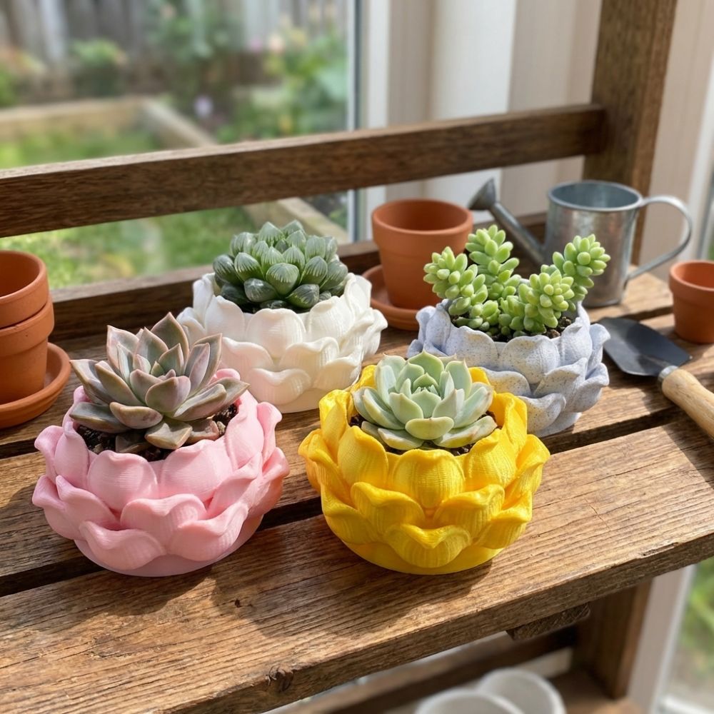 Lotus Shaped Succulent Plant P - 3D Printing Pot review and price