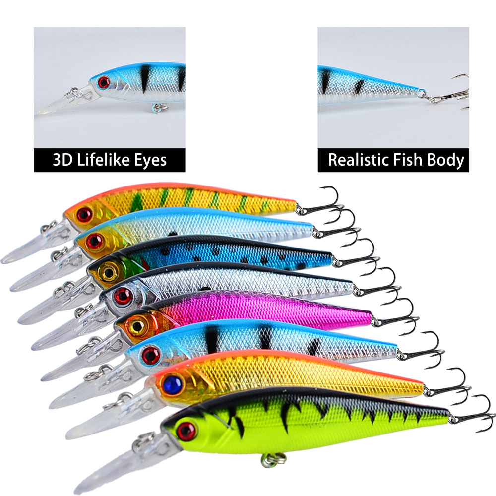 8Pcs Fishing Lure 10cm/9g Arti - 3D Printing Lure review and price